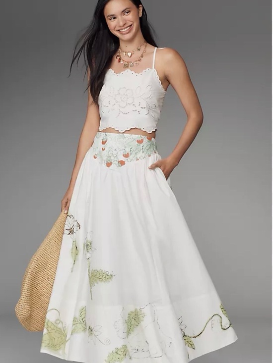 Dresses & Skirts - Swan Gossip X for Anthropologie Basque-Waist Maxi Skirt - 14